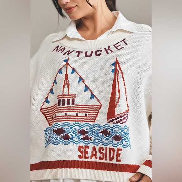MAEVE ANTHROPOLOGIE Nantucket Cable Knit Sweater Size 2X NWOT - Picture 3 of 13